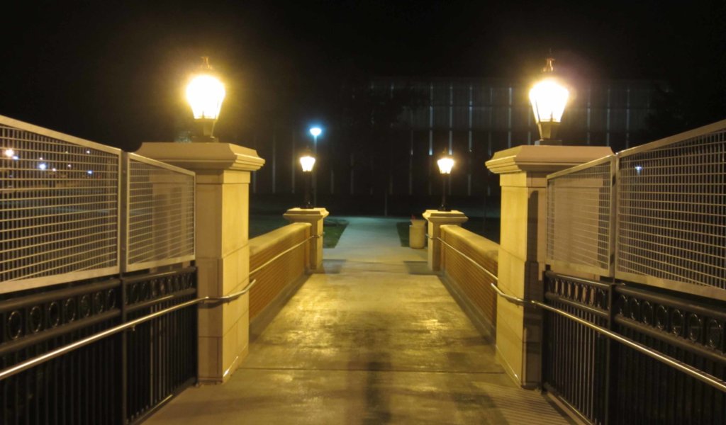 UNI Bridge Lit Up at Night