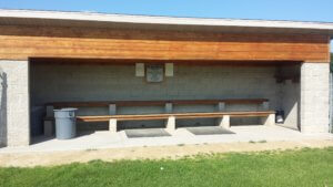 new dugout with benches