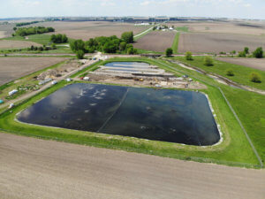 aerial view of Norway IA wastewater lagoon