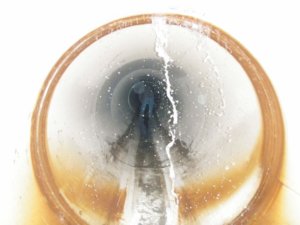 An image of the inside of a sewer pipe where infiltration is occurring.