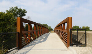 New bridge over Beaver Creek to accommodate a wide pathway for trail users