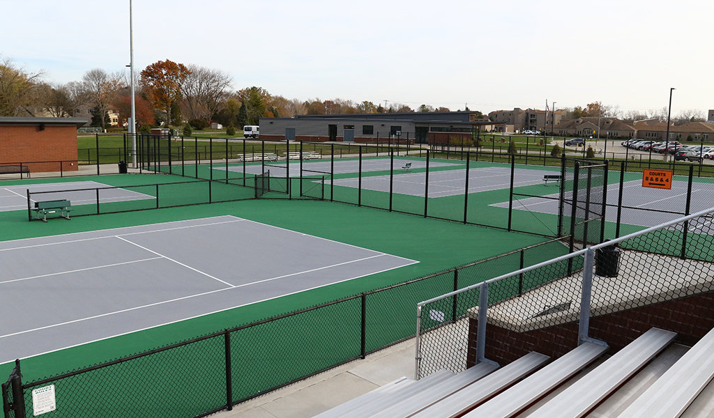 High school tennis courts