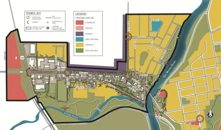 Final map of the Northwest River District Revitalization Plan.