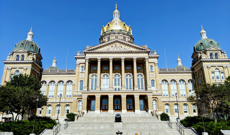Iowa state capitol from the front steps