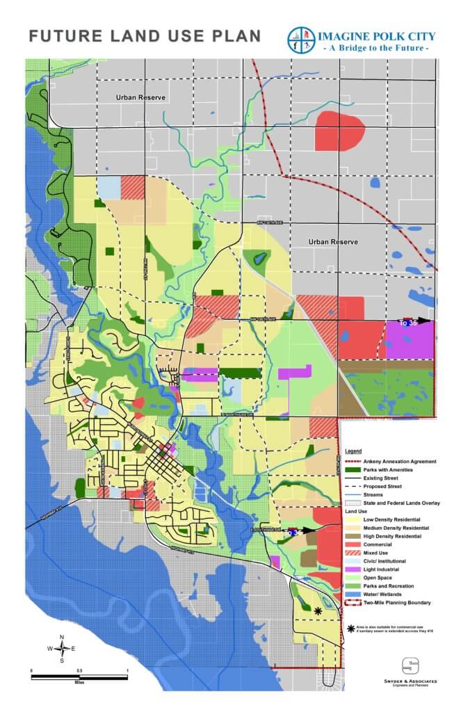 Future land use map of Polk City, IA.