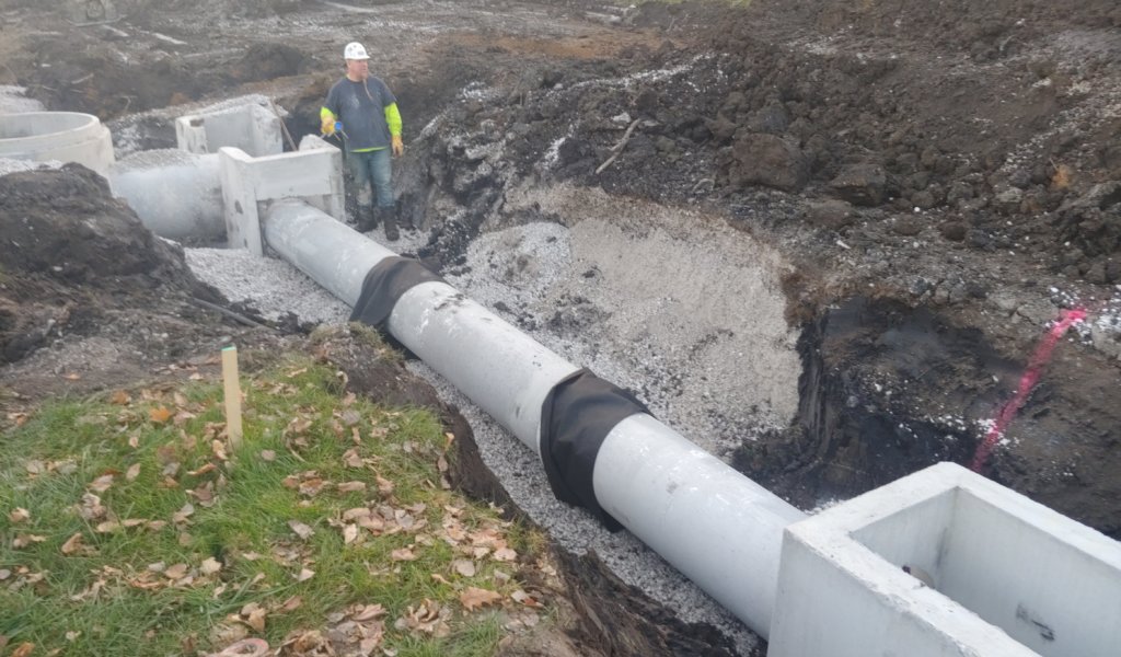 large cement pipe before being covered