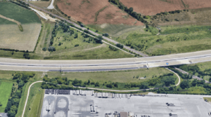 Google maps birds eye of interstate