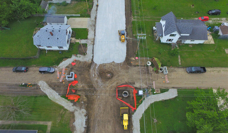 aerial photo of jasper construction site