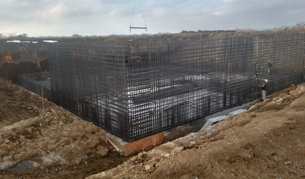 The new Sequencing Batch Reactor tank during the framing construction phase