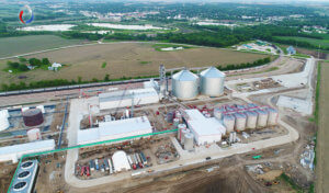 aerial view of large ethanol plant
