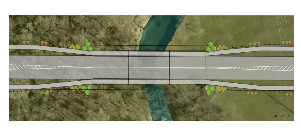 illustration of proposed alburnett rd bridge over indian creek in marion, ia
