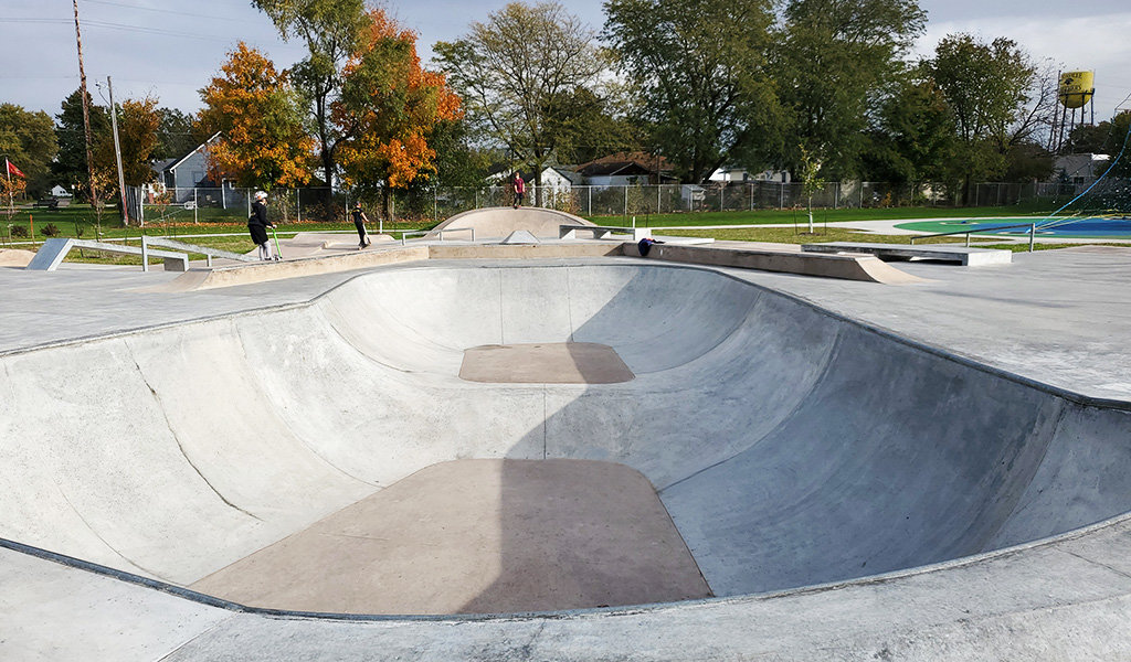 concrete skate park bowl