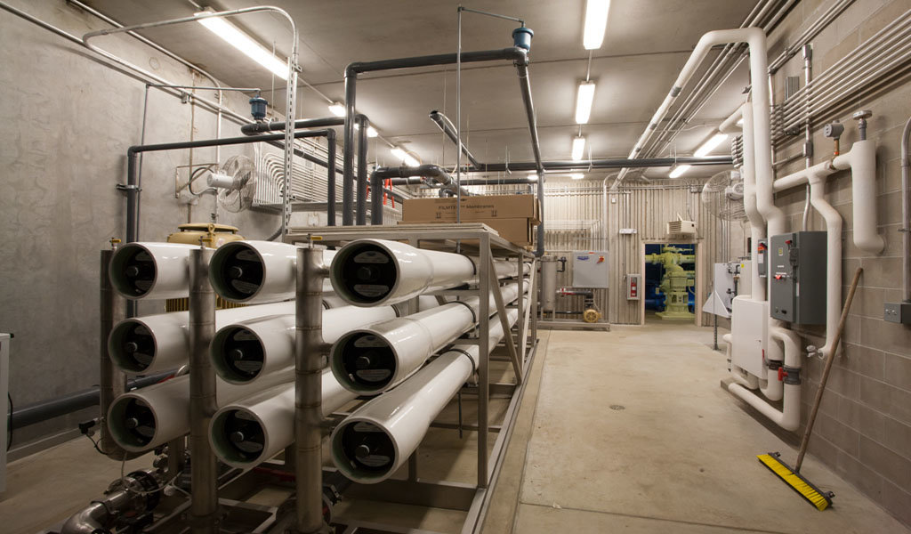 inside view of new reverse osmosis system building