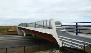 Side view of an interstate bridge