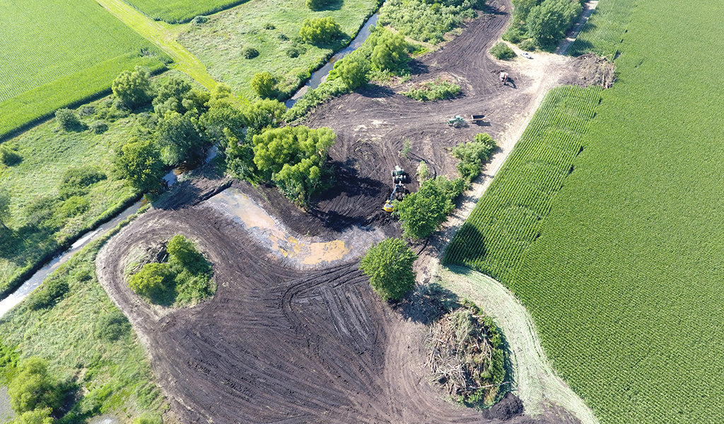 aerial view of niebuhr mitigation bank