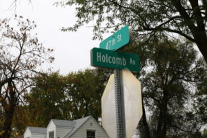 street signs at intersection of 47th and holcomb