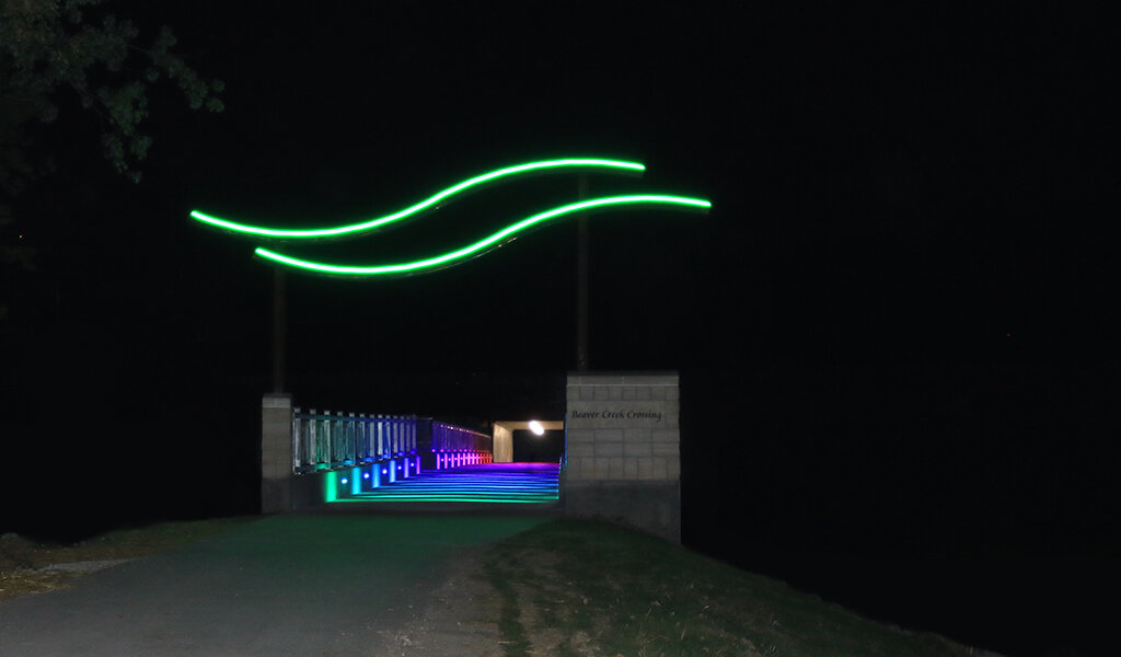 Night time bridge lighting