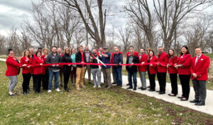 People at ribbon-cutting ceremony for Indian Creek Trail