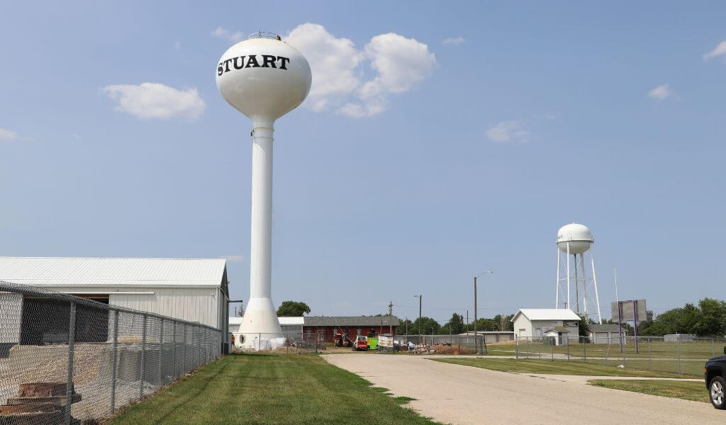 Stuart Water tower with predecessor in background