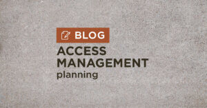 tan gravel background with title access management planning