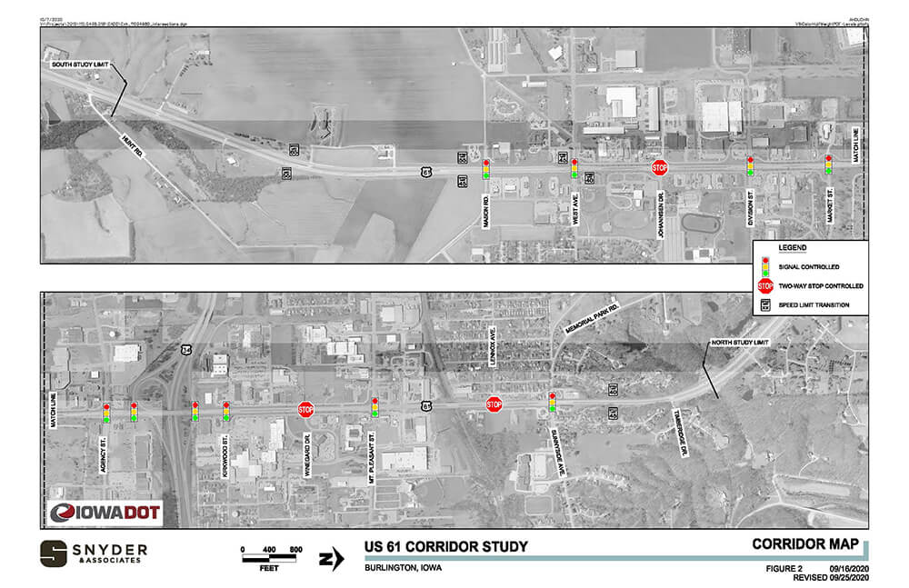 aerial view of us 61 study area