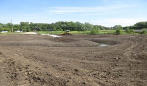 Fourmile wetland during construction