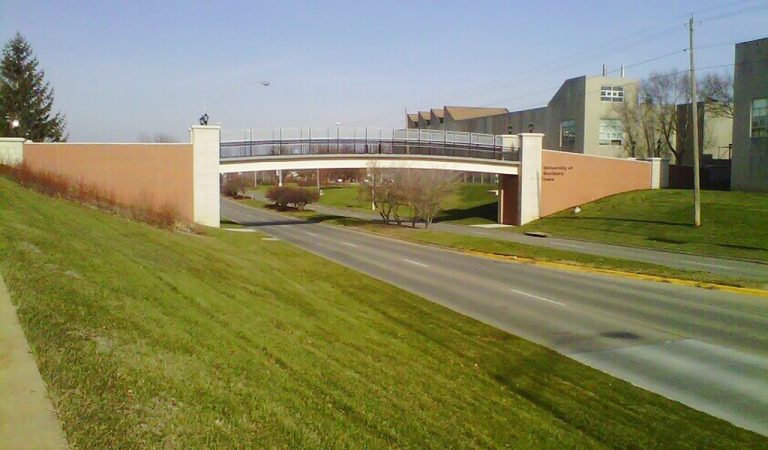 ||construction of overpass bridge|UNI Bridge Lit Up at Night