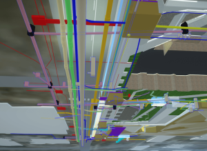 multi-color 3D modeling of pipe system