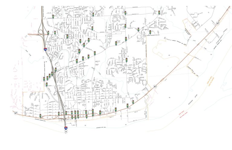 |Bettendorf-26th-street|Map of street light data|traffic flow diagram