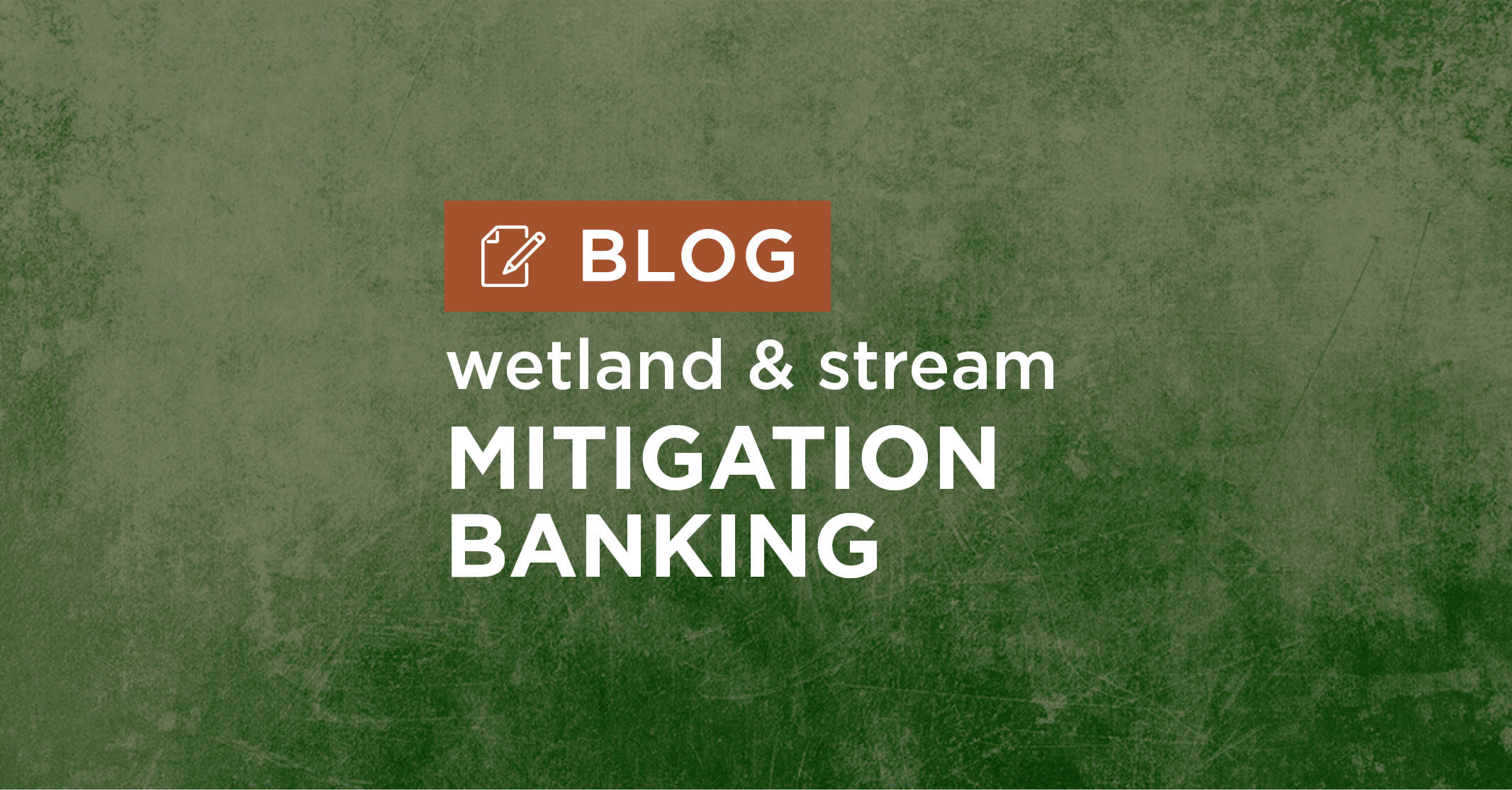 green background with title wetland and stream mitigation banking blog graphic|||Bunker stream mitigation bank|Pabst wetland stream mitigation bank