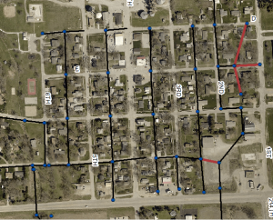 GIS aerial shot for sewer lines
