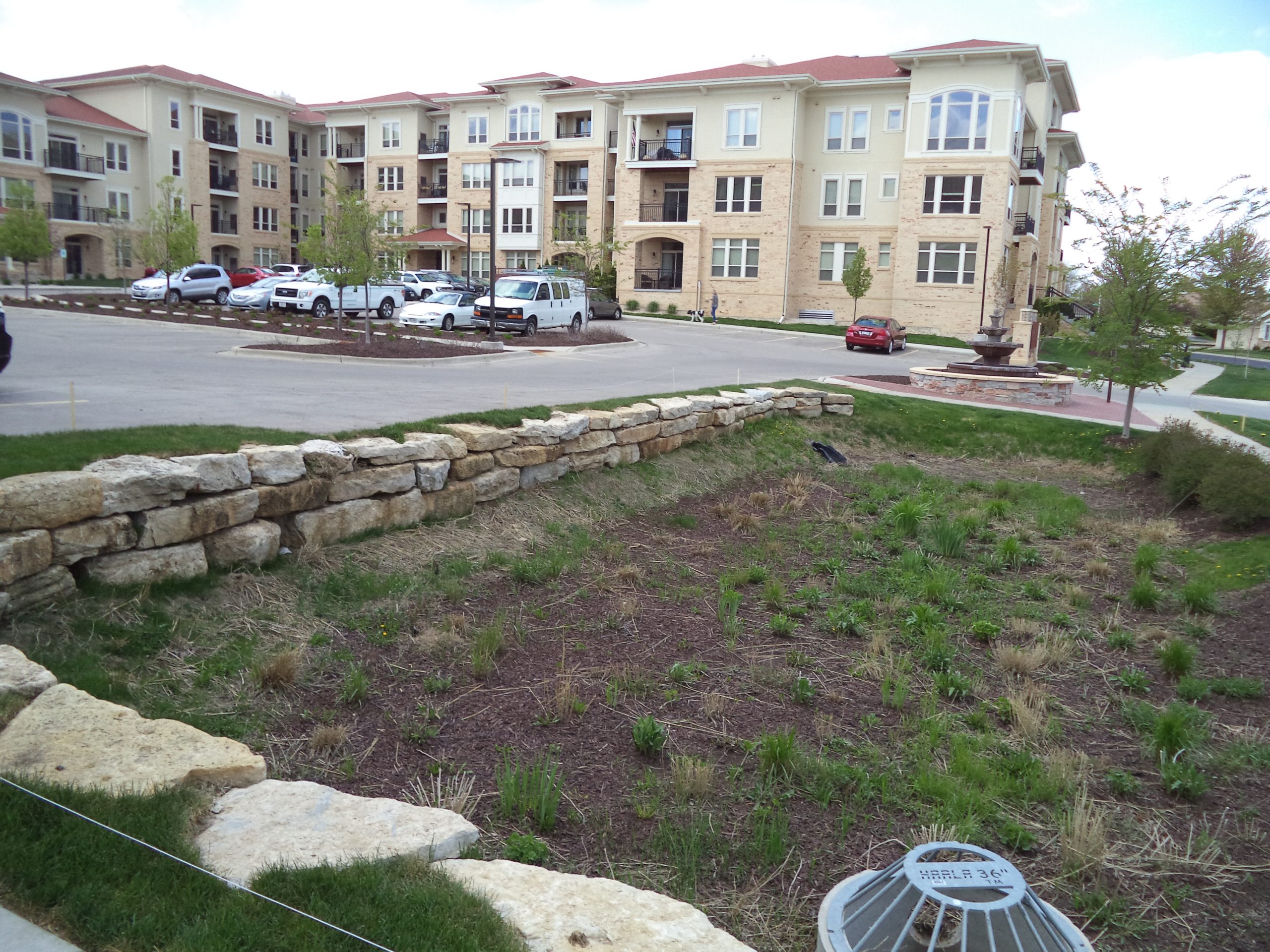 detention basin outside of apartment housing options