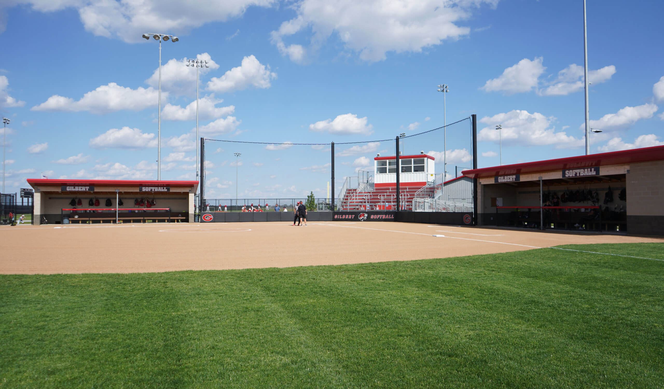gilbert high school softball field|baseball players in dugout at gilbert high school|aerial view of gilbert highschool football field