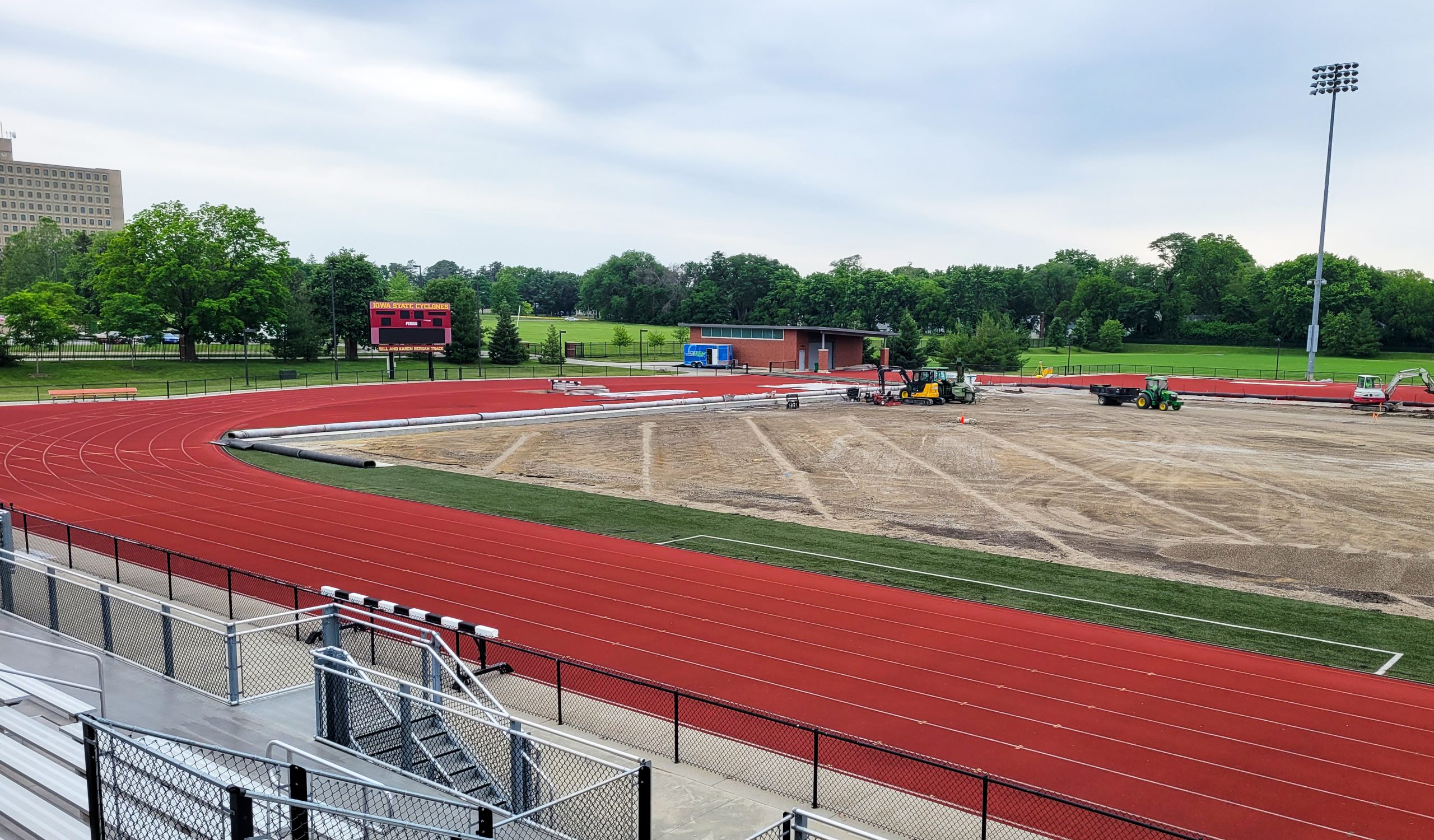 drainage lines on a soccer field