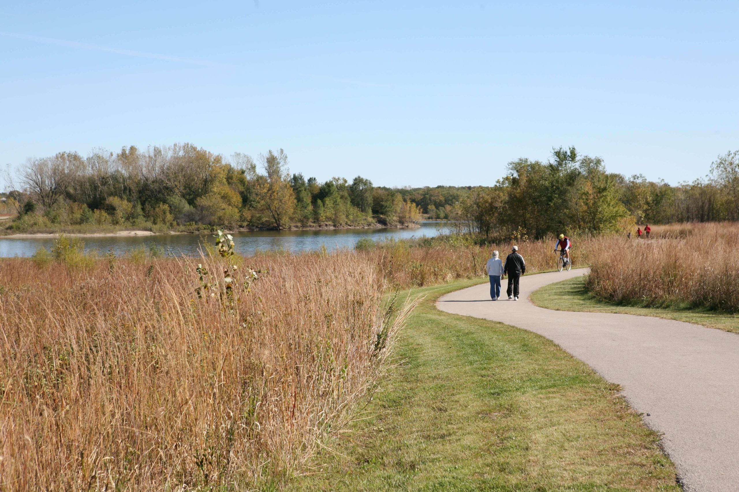 couple walking on path