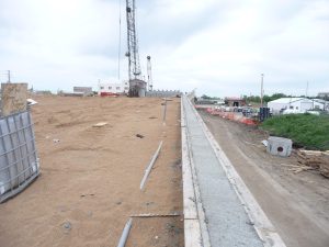 Construction of overpass over railroad tracks
