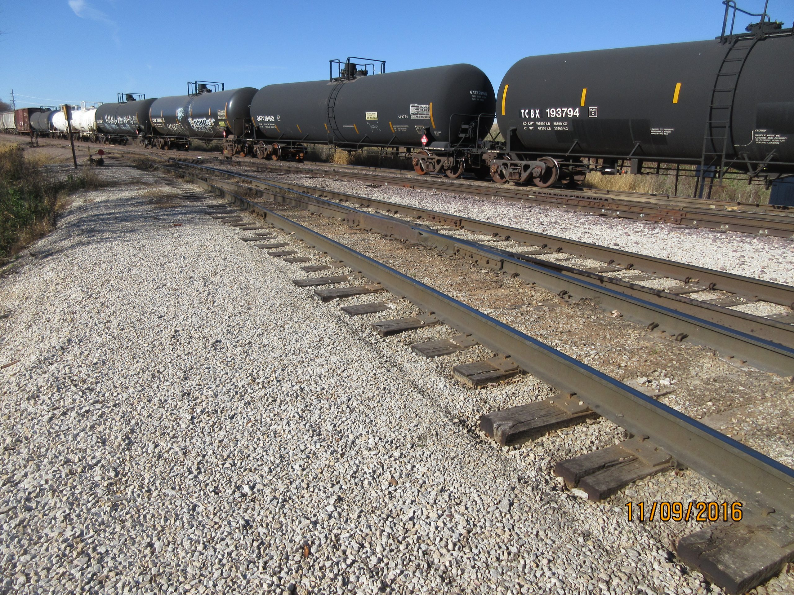 View of railroad train and tracks