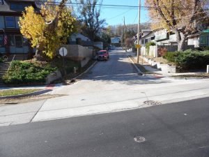 Narrow street for project location