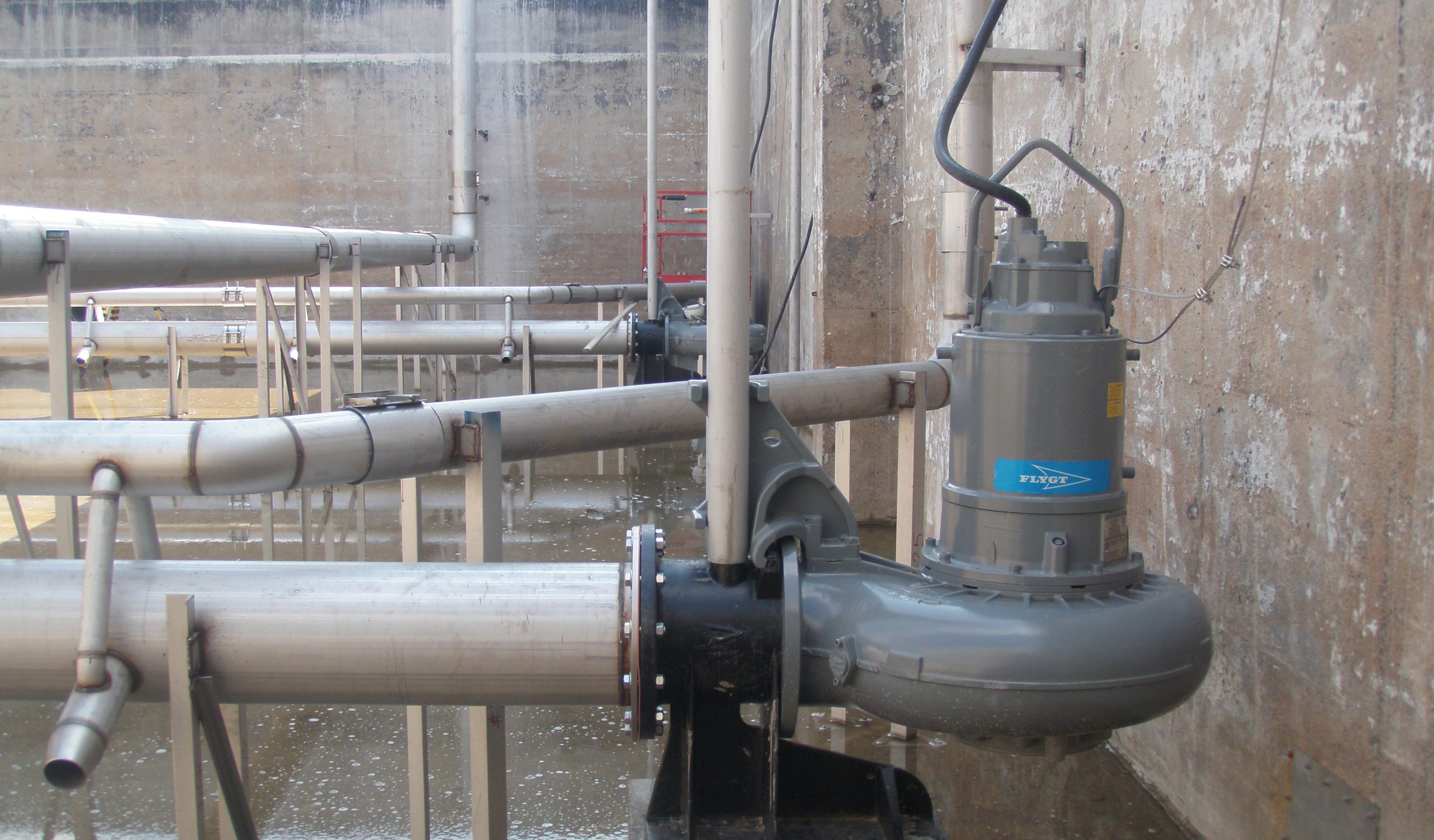 Submersible Pump located inside Sequencing Batch Reactor prior to system startup