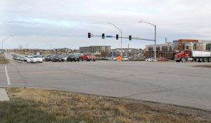 cars driving through an intersection