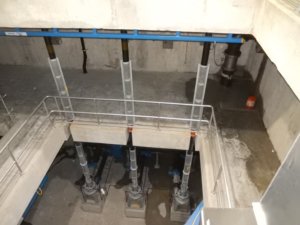 looking down on multi-level facility floors