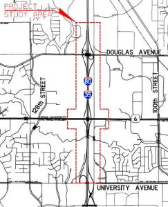 black and white map of study area