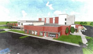 water color rendering of building