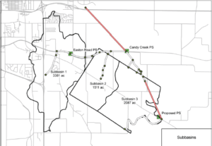 black and white map of sub basins