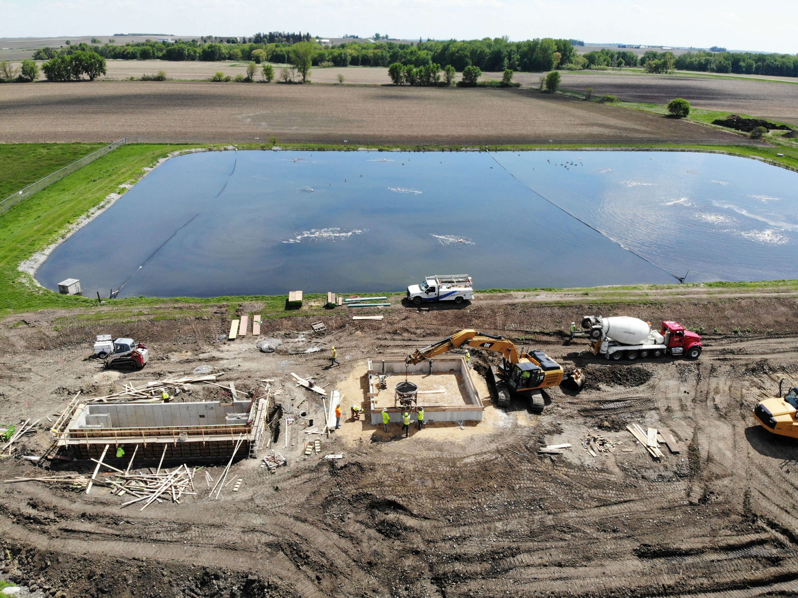 Construction taking place for wastewater treatment plant improvements in the City of Norway.