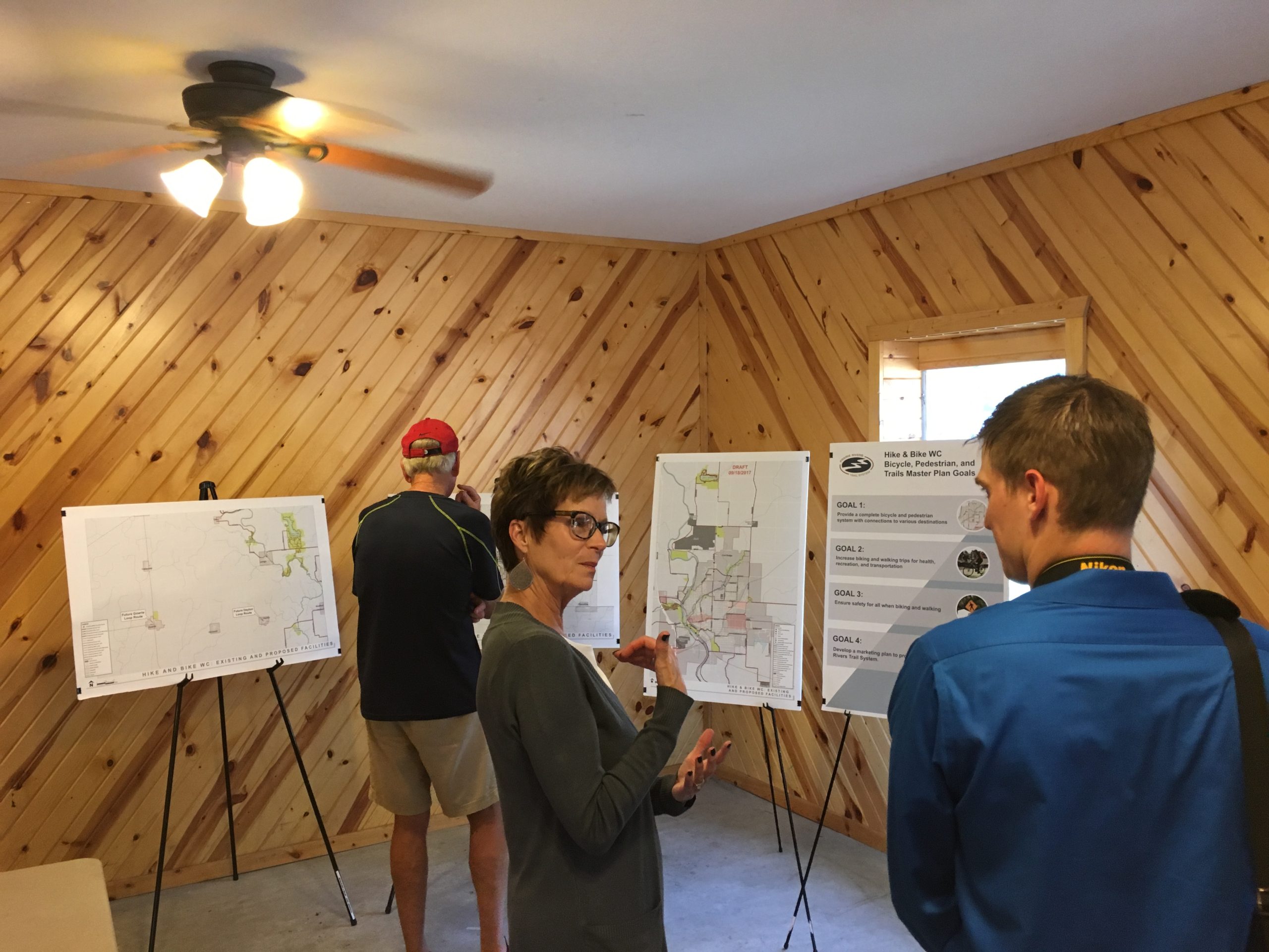 woman talking at open house event